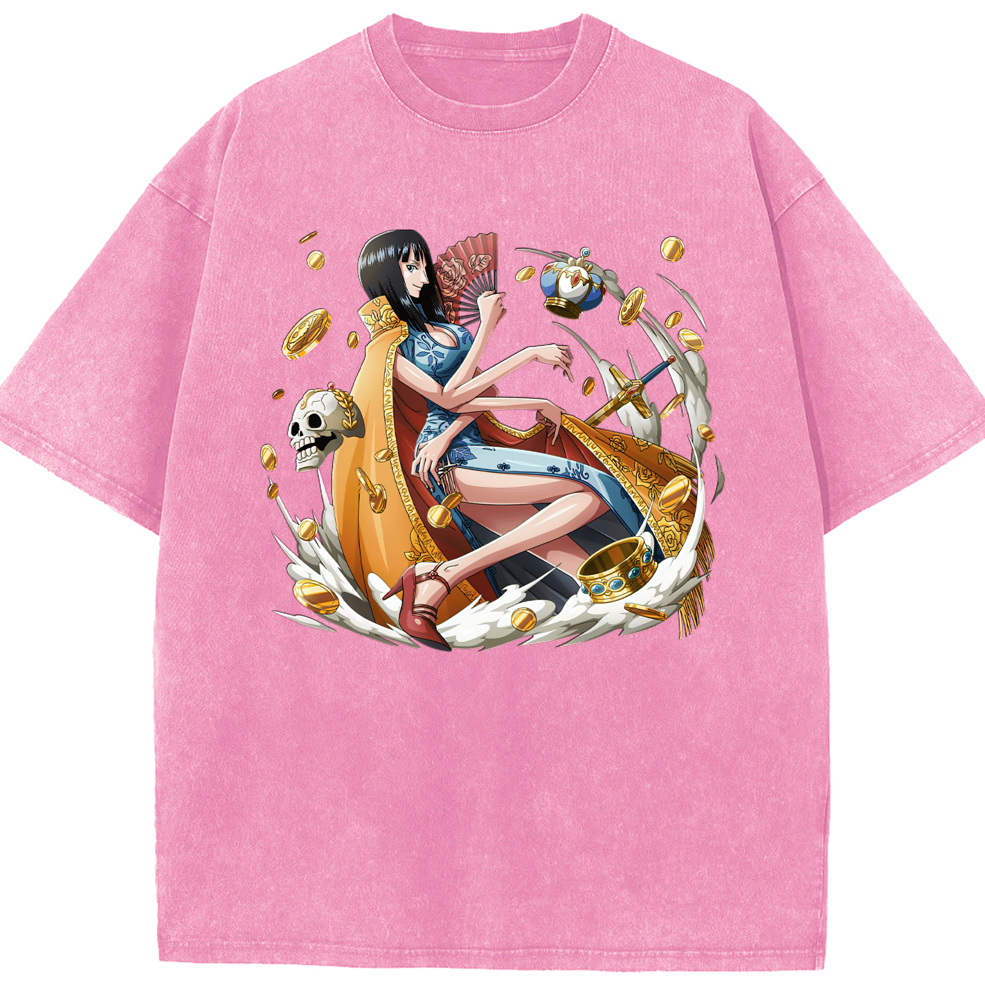 ワンピース ニコ・ロビン ONE PIECE Nico Robin 綿100% ヴィンテージ風 半袖Tシャツ（フロントプリント）